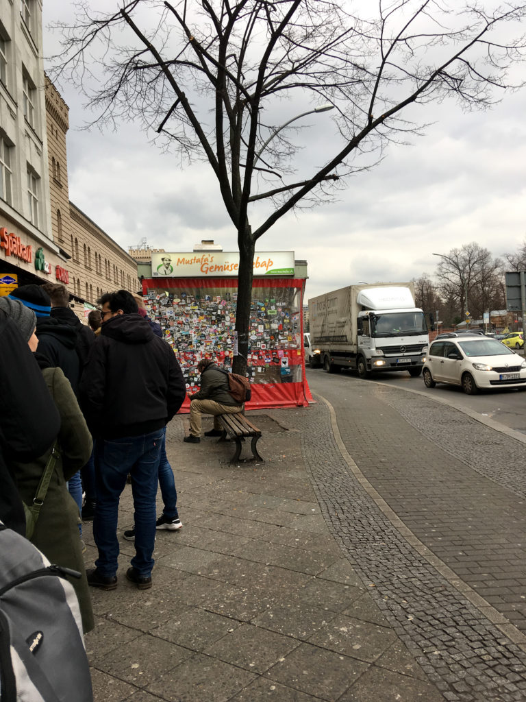 Line outside kebab stand in Berlin