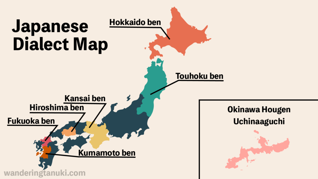 Japanese dialect map